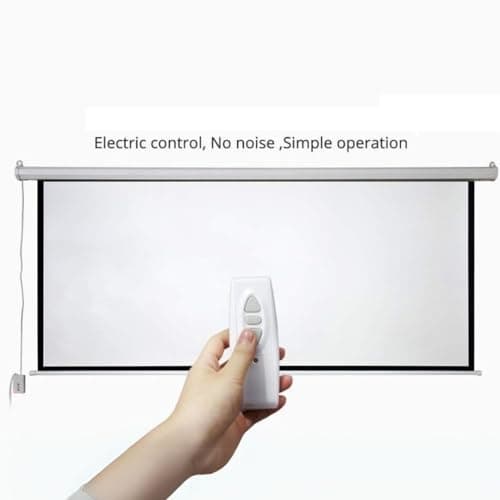 TONZO 150 Inch Motorized Projector Screen 4:3 Aspect Ratio, 4K Ultra HD Ready, Matte White High Gain Fabric, Remote Control, Smooth Roll Mechanism, Wall & Ceiling Mountable (8Ft Height * 10Ft Width) 4