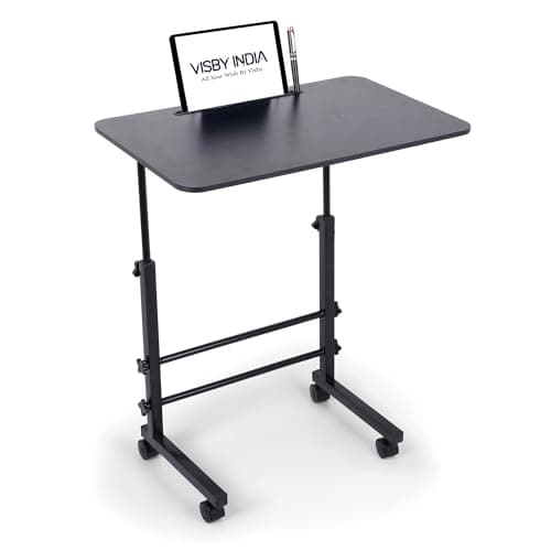 VISBY INDIA Office Table for Home/Writing Desk for Office/Folding Table for School/Folding Study Table/Work from Home - MultipurposeTable-> (Black Ajustable) 3
