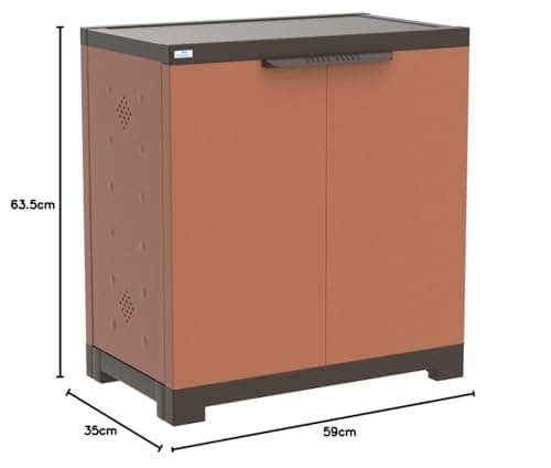 Nilkamal Freedom Mini (FMSC09) Shoe Rack Plastic Cabinet 3-Year Warranty with Dustproof Door – Shoe Rack for Home, Chappal Stand for Home Indoor & Outdoor, Shoes Rack Plastic with Door (Rust Brown) 2