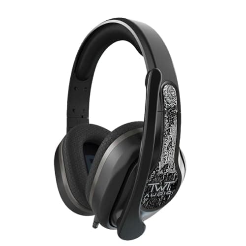 ThinkWrite Technologies / TWT Audio Victory 350XG, Premium Over-Ear PC and Gaming Console Headset, Wired Headphones for Gaming or Esports with 3.5mm Jack or USB-A Jack, Silver