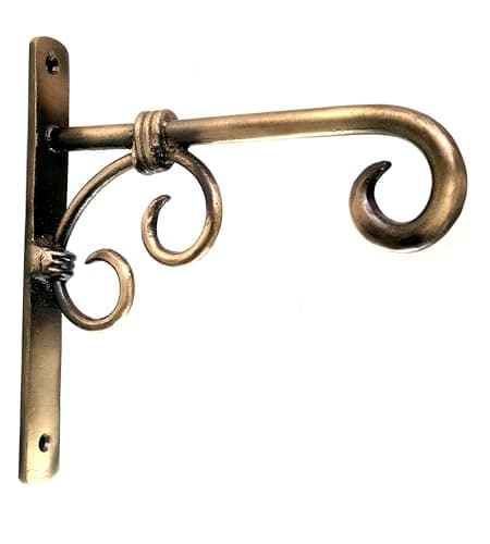 Two Moustaches 100% Pure Brass Wall Lantern Diya Hanger, Planter Hangers, Lanterns Wind Chimes Hanging Baskets Ornaments, Diya Hanger Brass, Hangers for Wall (6.5 x 1 x 7 Inches, Brown, Pack of 1) 3