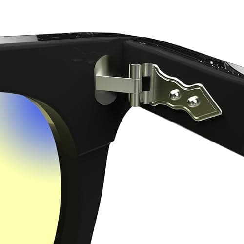 Sleepaxa® Elixir Modern Stealth Eyewear | NeuroCalm FLX+ Daytime Focus Lenses | Blue-Light Filtering Yellow Tint for Energy & Digital Clarity | Translucent Black Acetate (Smoke Grey) 3