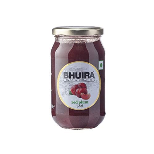 Bhuira Red Plum Jam - 470g | All Natural No Added Preservatives, Artificial Colors | Handmade Himachal Vegan Spread | Breakfast Dessert Jam | Healthy Snack | Sweet Tart