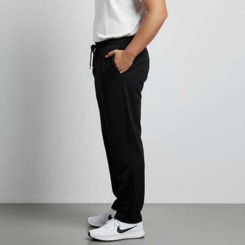 THE SOUTH STORE Men's Black Regular Fit Cotton Plus Size Track Pant | Daily, Gym & Sports Wear 2