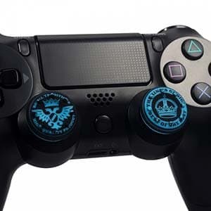 Black & White King's Choice Thumb Grips (4pc) for Xbox One & One S by FOXMICRO Sweat Free 100% Silicone Precision Raised Antislip Rubber Analog Stick Grips for Xbox One Controller (4 Grips) -FM 3