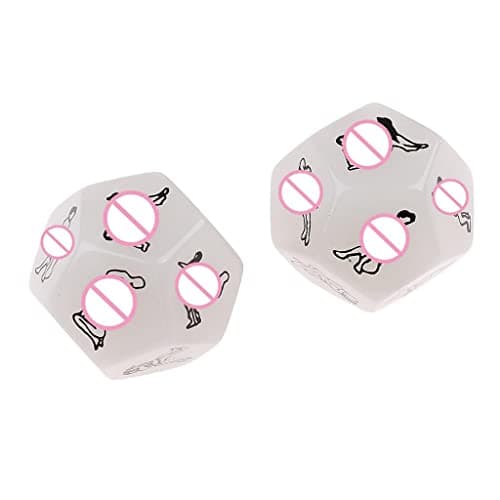 UJEAVETTE 2pcs D12 Glow in Dark Couples Foreplay Game Dice Fun Aid for Him or Her Gift 3