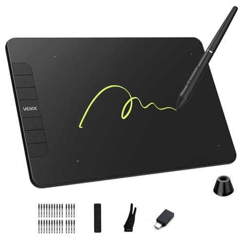 VEIKK VK640 Drawing Tablet 6x4 inch Portable Pen Tablet with 8192 Levels Battery-Free Stylus Graphic Tablet, 6 Shortcuts Keys for Android, Windows, mac OS and Linux, Support Tilt Function