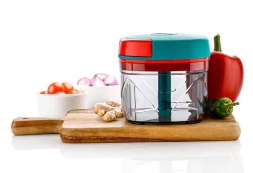Xmart India Handy Vegetable Chopper, 3 Stainless Steel Blades,Pull Chopper for Onion, Fruits, Dry Fruits, Salad, Nuts, Kitchen Dori Cutter & Food Processor Vegetable Chopper for kitchen-700 Ml