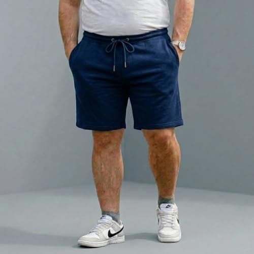 Khakey Mens Black and Navy Cotton Knee Length Plus Size Short Pack of 2 3