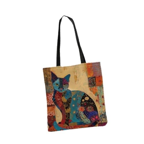 Meadawgs® Women Shoulder Bag Trendy Fashion Canvas Tote Bag for Street Travel Birthday Front Face Cat|Clothing, Shoes & Accessories | Womens Handbags & Bags| Womens Handbags & Bags