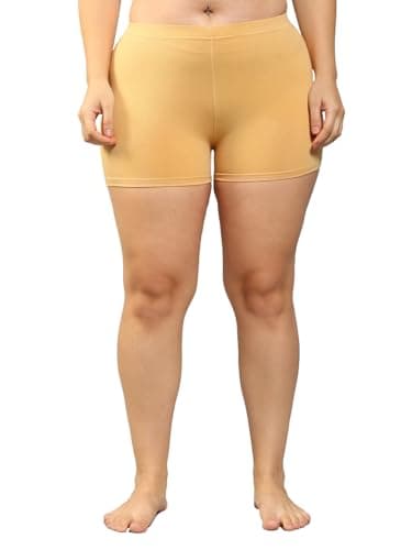Plus Size Women Boyshorts Super Combed Cotton Stretchable Mid Waist Boxer Brief Panties Skin
