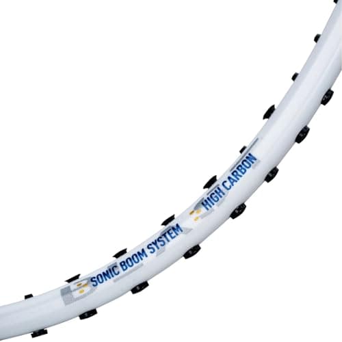 Li-Ning Axforce Blast Strung Badminton Racquet for Professional Players|Powerful Smashes|Flexible Shaft|80-84 Grams|Maximum String Tension - 32lbs, White/Blue Sapphire 4