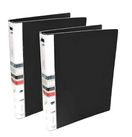 2D Ring Binder File,Plastic File Folder Legal Size Tough & Durable Ring Binder (2, Black, FC)