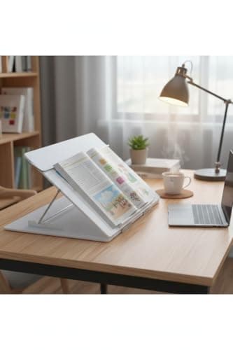 LUVYANSH Writing Table Top Elevator Writing Desk (P.S Sheets) 7m.m (Standard Size 15 * 21 Inches) Milky White Colour with Height Adjustable (Make in India) 5