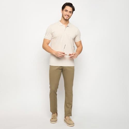 Duke Stardust Men Flatfront Narrowfit Chinos Trousers (SDT4570_L.Khaki_36) 2