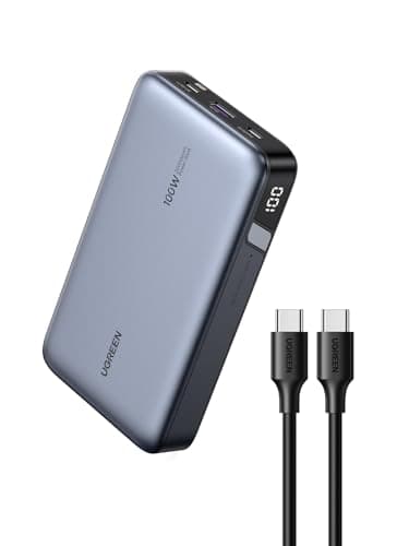 UGREEN 20000mAh 100W Power Bank, Nexode Portable Charger USB C 3-Port PD Fast Charging Battery Pack Digital Display for McBook, Tab, ifone 16, Galax S24 Ultra, Steaam Deck, Della XPS and More