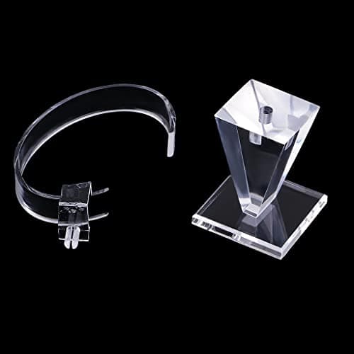 VELURA Modern Acrylic Watch Display Stand Holder Rack Clear Trade Show Tapered|1 Piece Watch Display Stand (1 Piece Base and 1 p| Store Displays| Merchandise & Memorabilia | Advertising |Collectibles 4
