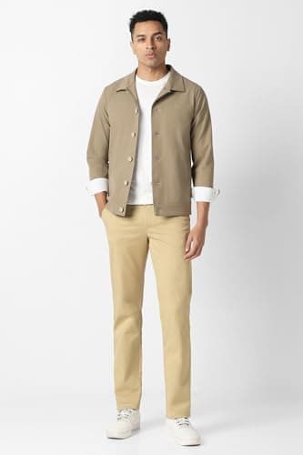 Men Beige Solid Party Jacket 5