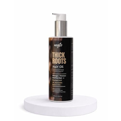 Aegte Thick Roots Hair Oil With 20+ Ayurvedic Herbs | Natural DHT Blocker 100ml