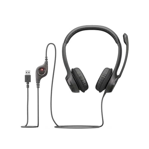 Logitech H390 Wired Headset for PC/Laptop, Stereo Headphones with Noise Cancelling Microphone, USB-A, in-Line Controls, Works with Chromebook - Graphite 5