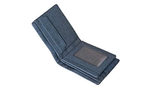 Kelile India Fabric Wallet for Men Light Blue Khadi Polyester Vegan Water-Resistance - No Leather 2