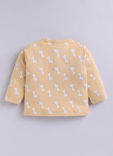Smart Baby Cotton Full Sleeve Regular Round Neck Front Open Tees for Baby Boys Girls Clothing Set Jhabla Pack | Newborn & Infant Tops | Easy Snap Button Closure | (Yellow & Green, Pack of 2) 3