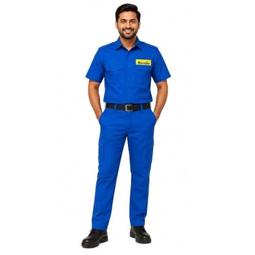 Pragati Textile Men's Uniform of Bharatgas, Blue in Color, Comfortable & Lightweight (Size-M)