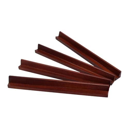 UJEAVETTE 4Pcs Wooden Mahjong Tiles Racks Mahjong Tool for Holiday Home 230x20mm 3