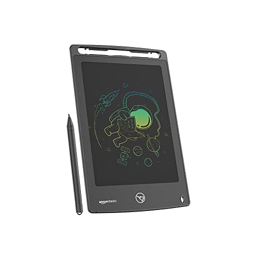 amazon basics Writing Tablet with 8.5-inch rainbow colour LCD screen and Stylus Pen for Kids & Adults (Black)