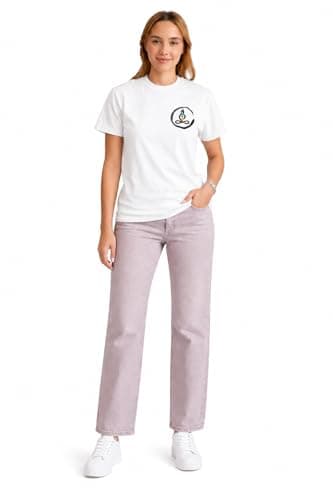 Women's Chakra Meditation T-Shirt, White Cotton Tee with Yoga Symbol and Spiritual Design (in, Alpha, L, Regular, White) 2