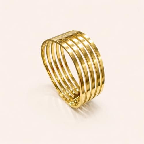 MEENAZ Gold Bangle Set Broad Design Bracelet for Women Stylish |Stainless Steel Design Kada for Girls| Anti Tarnish Jewellery for women | Valentine Gift for girlfriend Wife gifts for woman-314 4