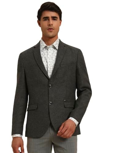 Cantabil Men's Dark Grey Solid Winter Wear Smart Fit Blazer (MBZF00157A_DKGREY_38)
