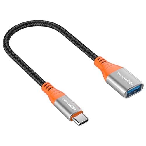 Amazon Basics USB Type C to USB 3.0 OTG Cable/Adapter/Connector, Fast Charging/Data Transfer, Speed Upto 4.8 GBPS, Compatible with MacBook Air/Pro, 11/12.9 iPad Pro, 10.9 iPad Air 4, Android Phones