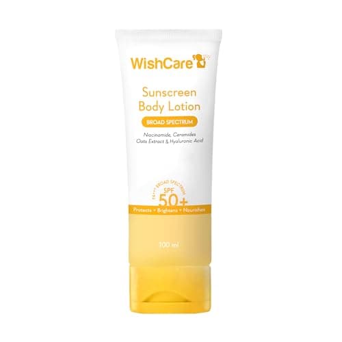 WishCare Sunscreen Body Lotion with SPF 50 PA+++ In-Vivo Tested | Body Sunscreen With Broad Spectrum UVA & UVB Protection, No White Cast | With Carrot Seed & Raspberry | For All Skin Types | For Women