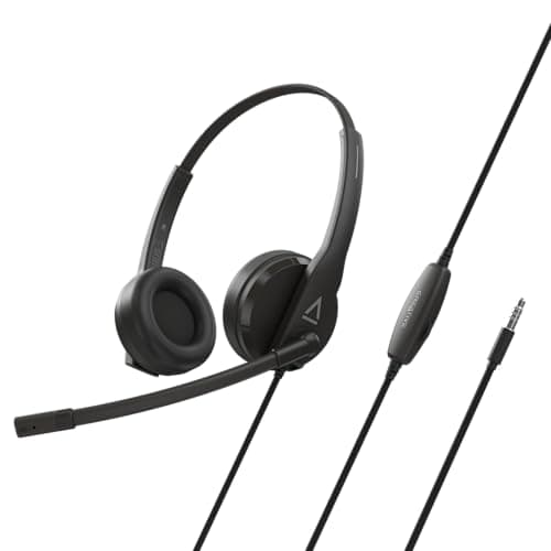Creative HS-230 USB & 3.5 mm On-Ear Headset with Noise-Cancelling Mic, Inline Mic Mute/Volume Control, Plug-and-Play for Video Calls
