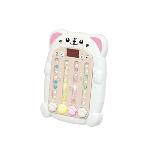 UJEAVETTE Bear Rhythm Game Parent-Child Play Whack-a-Critter Game Music Early Learning Toy for Children, Toddlers, White, Tiger