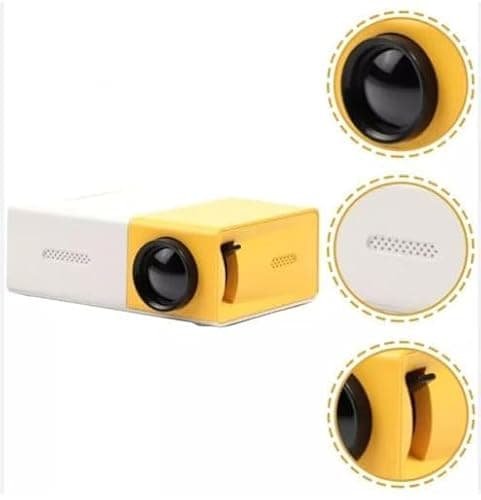 Cos Theta Pro Mini Portable LED Projector with Multiple Interfaces Like AV, Audio, USB, HDMI, Micro SD, Film Projector for Children's, Home Cinema, Compatible with Smartphone/Laptop/PS4/Firestick 5