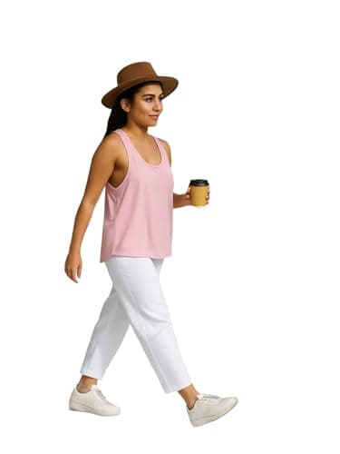 THE BLAZZE Regular Fit Sleeveless Tank Top - Women's Soft & Breathable Cotton Activewear 1005 NB25 Pink S 3