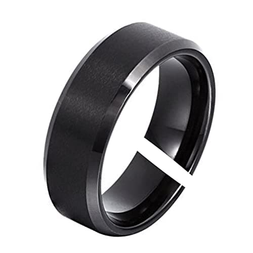 Okos Men's Fashion Jewellery Combo of 2 Rhodium Pated and Soild Black Polish Bar/Cuboid Pendant Necklace with 2 Adjustable Finger Rings For Boys and Men PD1000875BAR 5