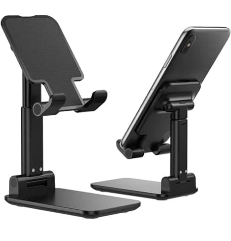 MAXXOX Mobile Holding Tabletop Stand, 0-135 Perfect View, Height Adjustment, Wide Compatibility, Multipurpose, Anti-Skid Design (Twistand, Black)