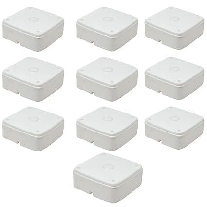 PVC Square Junction Box 4x4 Inches 10 Nos Pack for CCTV Cameras Pack 10 Nos