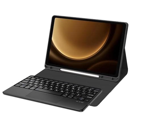 typecase Keyboard Case for Samsung Galaxy Tab S10 Lite, S10 FE, S9 FE 5G 10.9, S9 Inch with Touch Trackpad, Pen Holder, Multiple Viewing Angle, Detachable Wireless Bluetooth Keyboard - Black