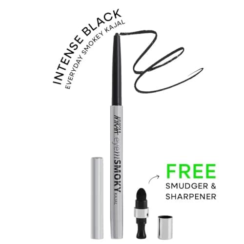 Nykaa Cosmetics Eyem Smokey Intense Gel Kajal With Free Sharpener & Smudger- Black (0.3g) 2