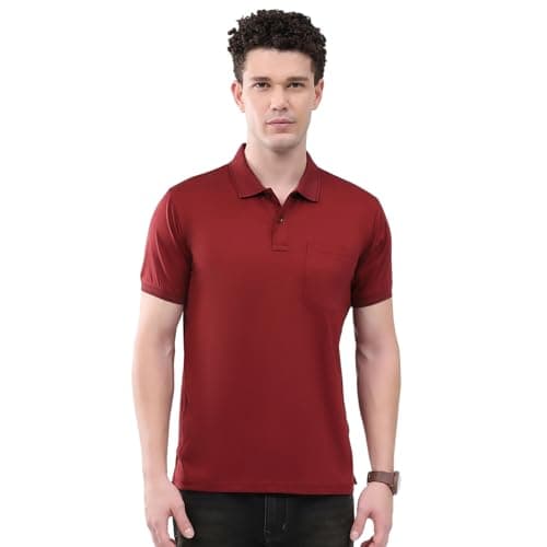 Monte Carlo Men's Regular Fit Polo T-Shirt | Half Sleeve | Solid Collared Tee | Casual Everyday Wear | Stylish & Comfortable T-Shirt for Men Maroon 3XL (Pack of 1)