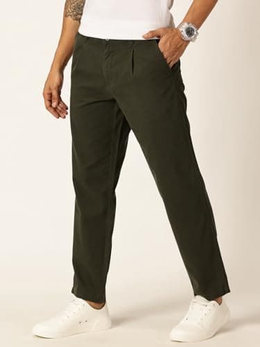 Thomas Scott Men 100% Cotton Straight Fit Chino Trouser (Green, 32) 2