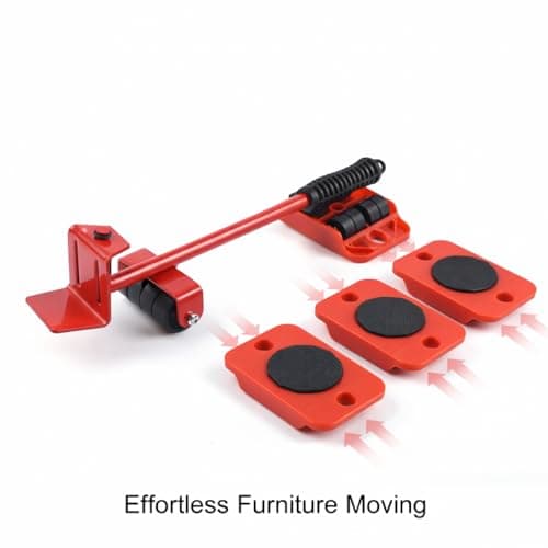 DecorTwist Furniture Mover & Lifter Set with 360° Rotating Wheel Pads – Move Sofa, Fridge, Bed & Washing Machine Without Lifting | Floor-Safe Steel Tool for Tiles, Marble & Wood 4