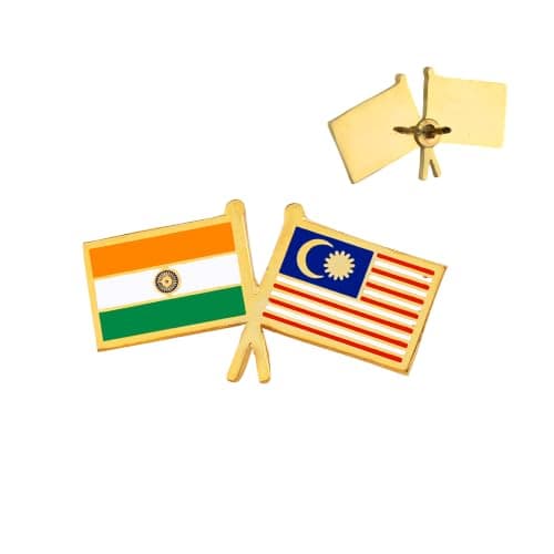 India & Malaysia Twin Flag Brass Lapel Pin | Premium Enamel Brooch for Men & Women | National Friendship Badge | Suit, Blazer & Jacket Accessory | Patriotic Gift, Flag Pin for Events & Functions 5