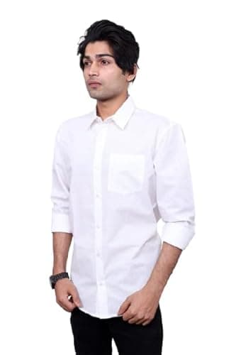 Labnin India, Men's White Full Sleeve Cotton Linen Premium Shirt for Formal/Casual 6