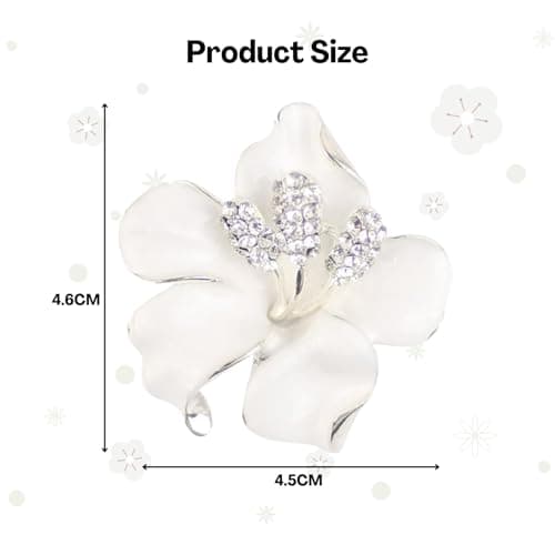 TecoKart® Floral Brooch Pin for Women – Flower Saree Brooch for Women,Girls and Men | Elegant Ladies Brocher for Saree, Dress & Hair Accessory 2