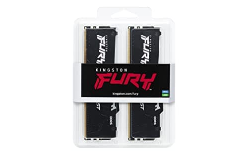 Kingston FURY Beast Black RGB 128GB (2x64GB) 5600MT/s DDR5 CL36 DIMM Desktop Gaming Memory Kit of 2 AMD EXPO/Intel XMP - KF556C36BBEAK2-128 4